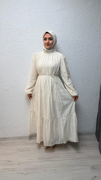 Asel tül detay astarlı elbise