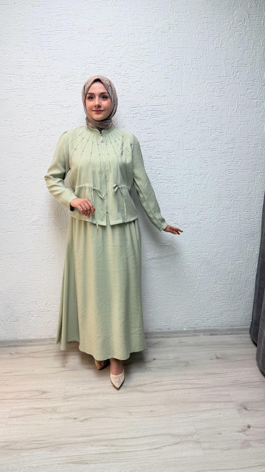 Mine Taşlı Etekli Takım